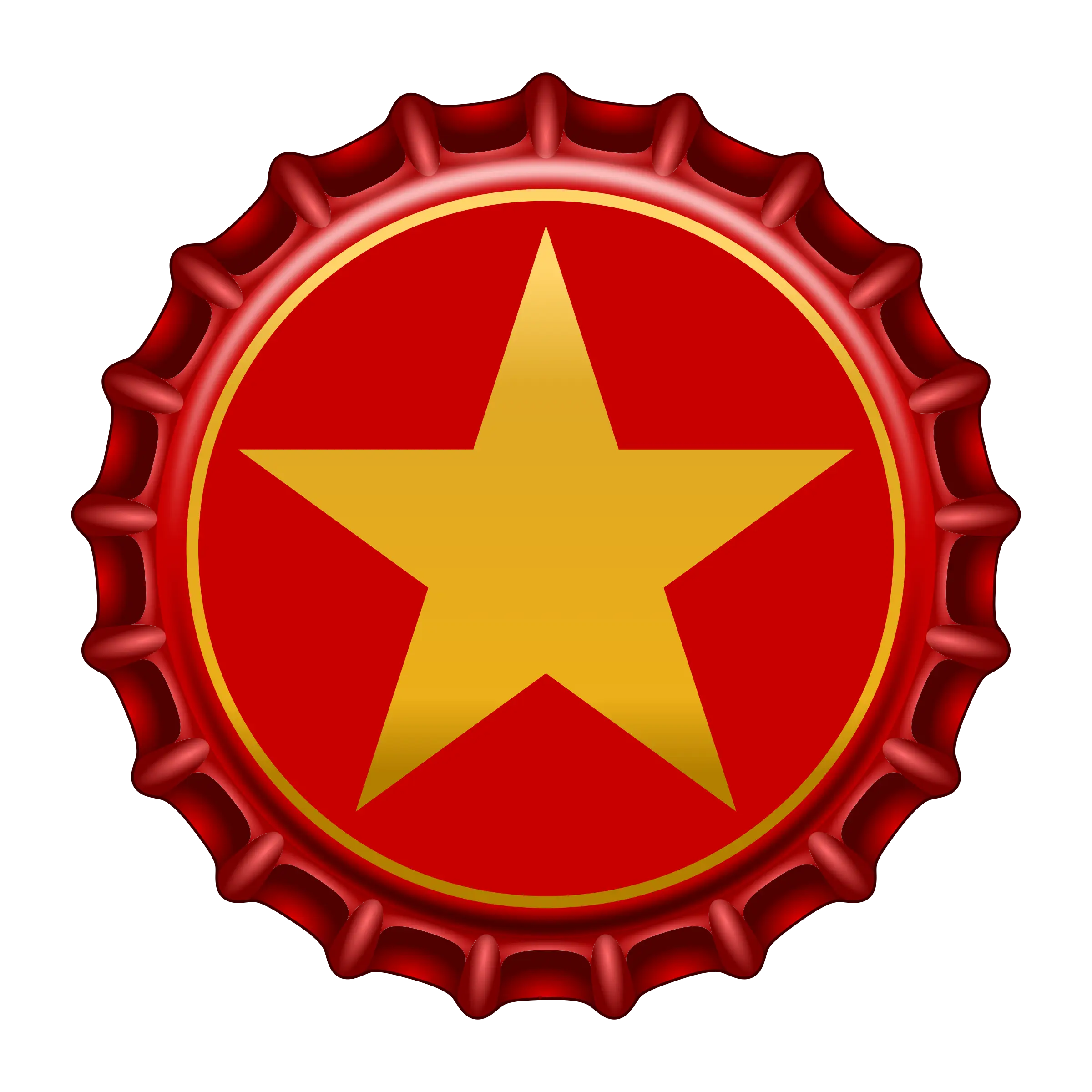 Red Bottle Cap with Star