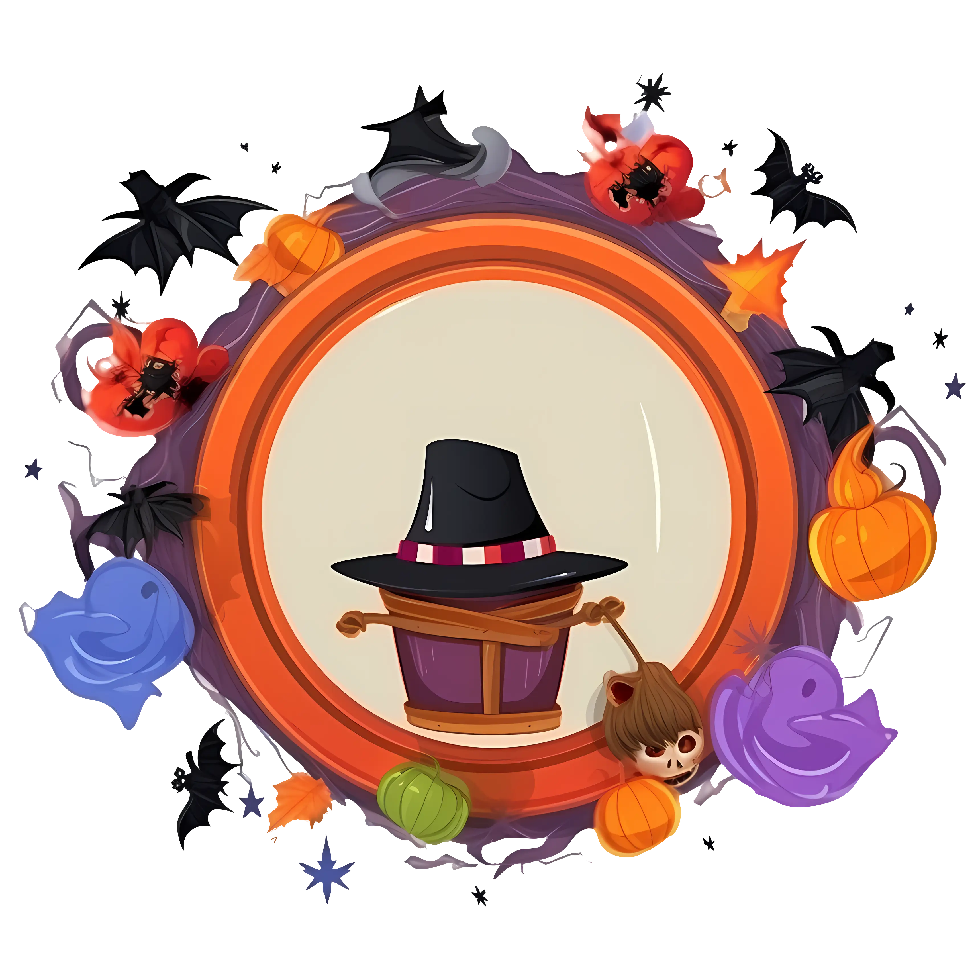 Halloween Hat with Spooky Decorations
