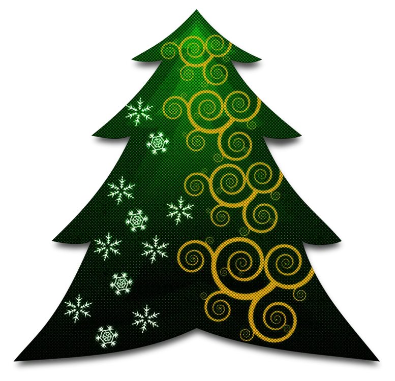 Decorative Christmas Tree with Swirls