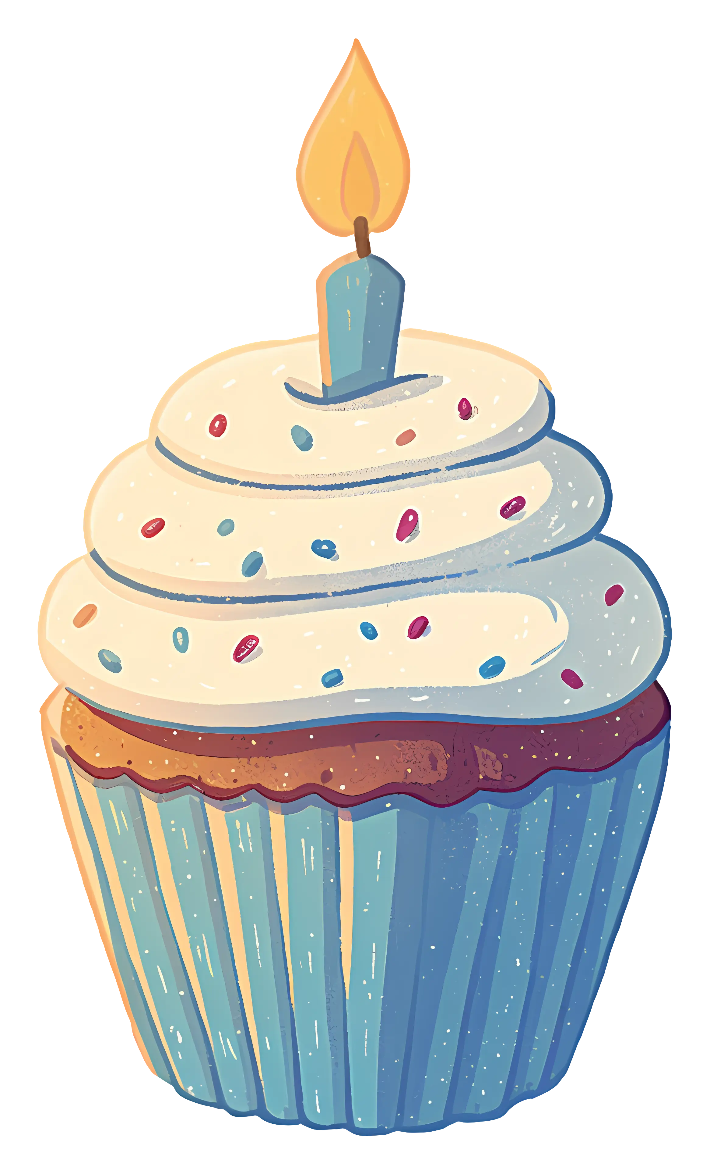 Festive Cupcake with Candle