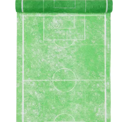 Green Rolled Football Field Carpet Illustration