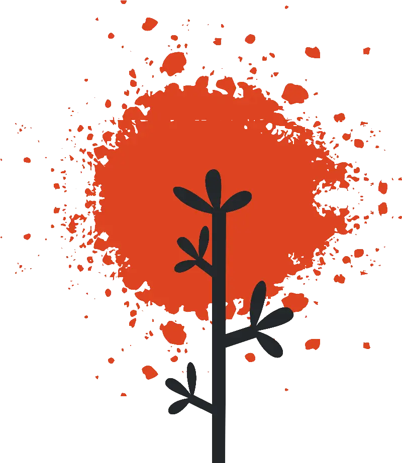 Abstract Tree with Red Splash