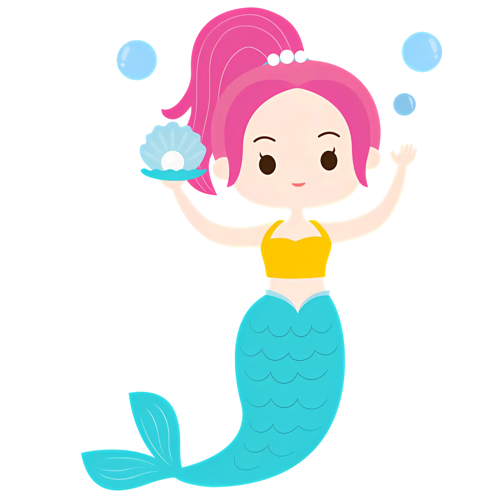 Cute Cartoon Mermaid Illustration