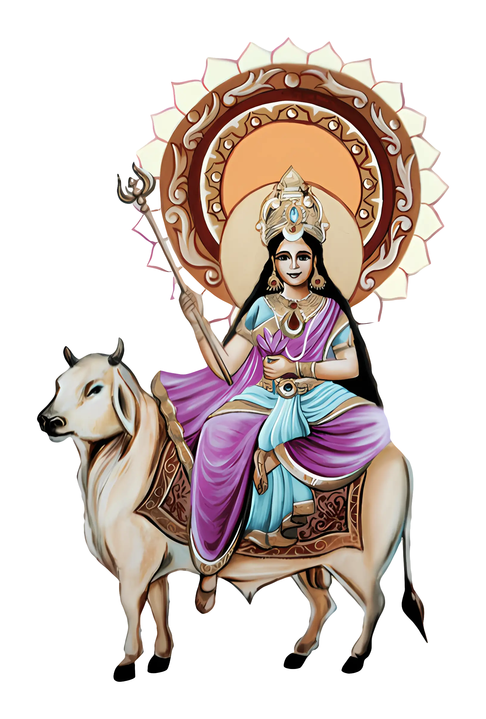 Goddess Riding a Bull