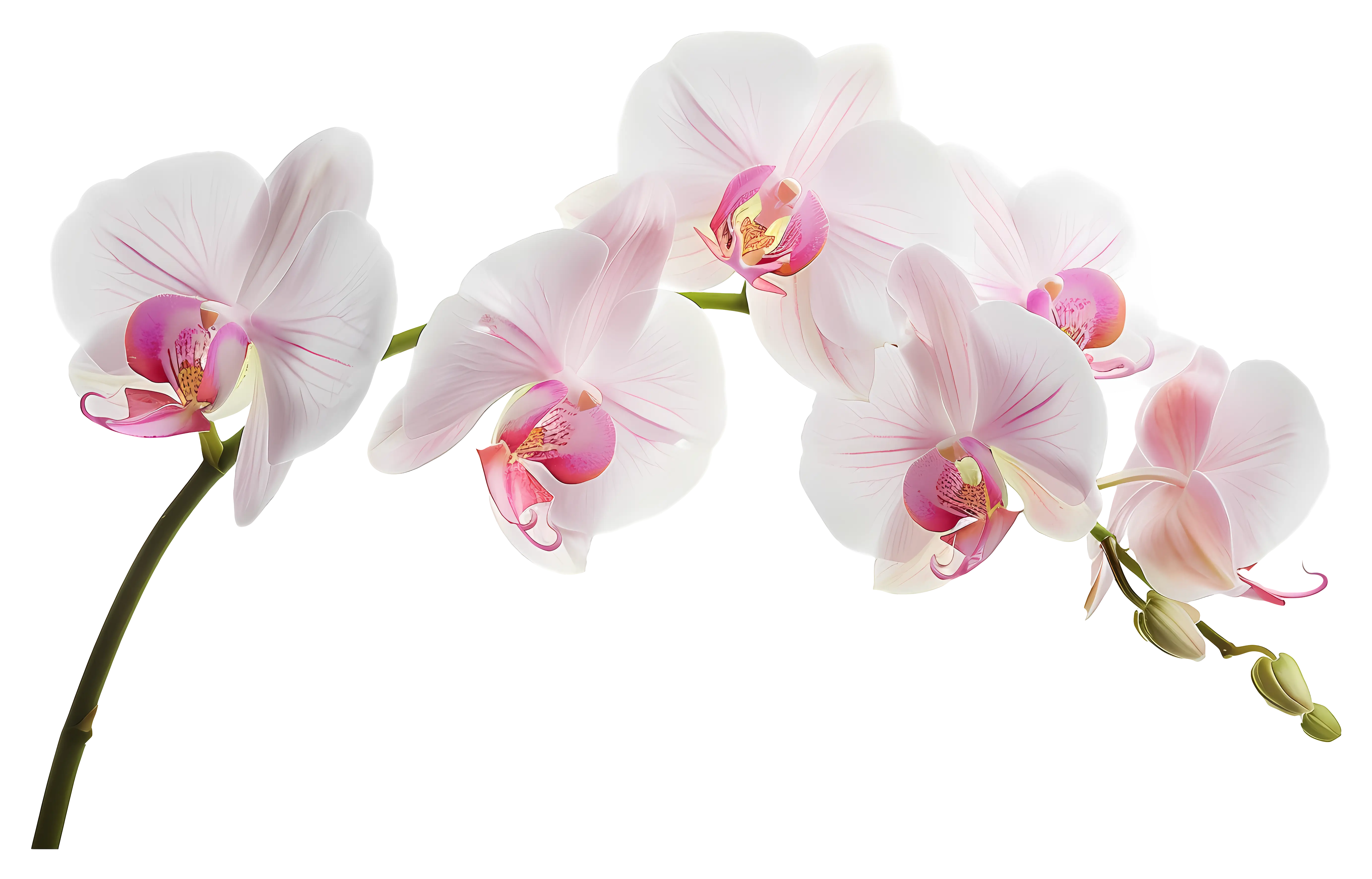 White Orchid Flowers with Pink Accents