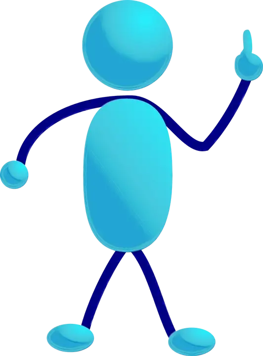 Blue Stick Figure Illustration