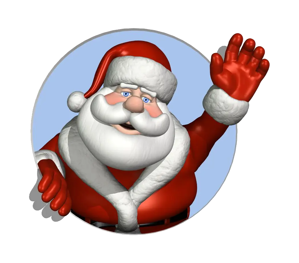 Cartoon Santa Claus Waving Hand
