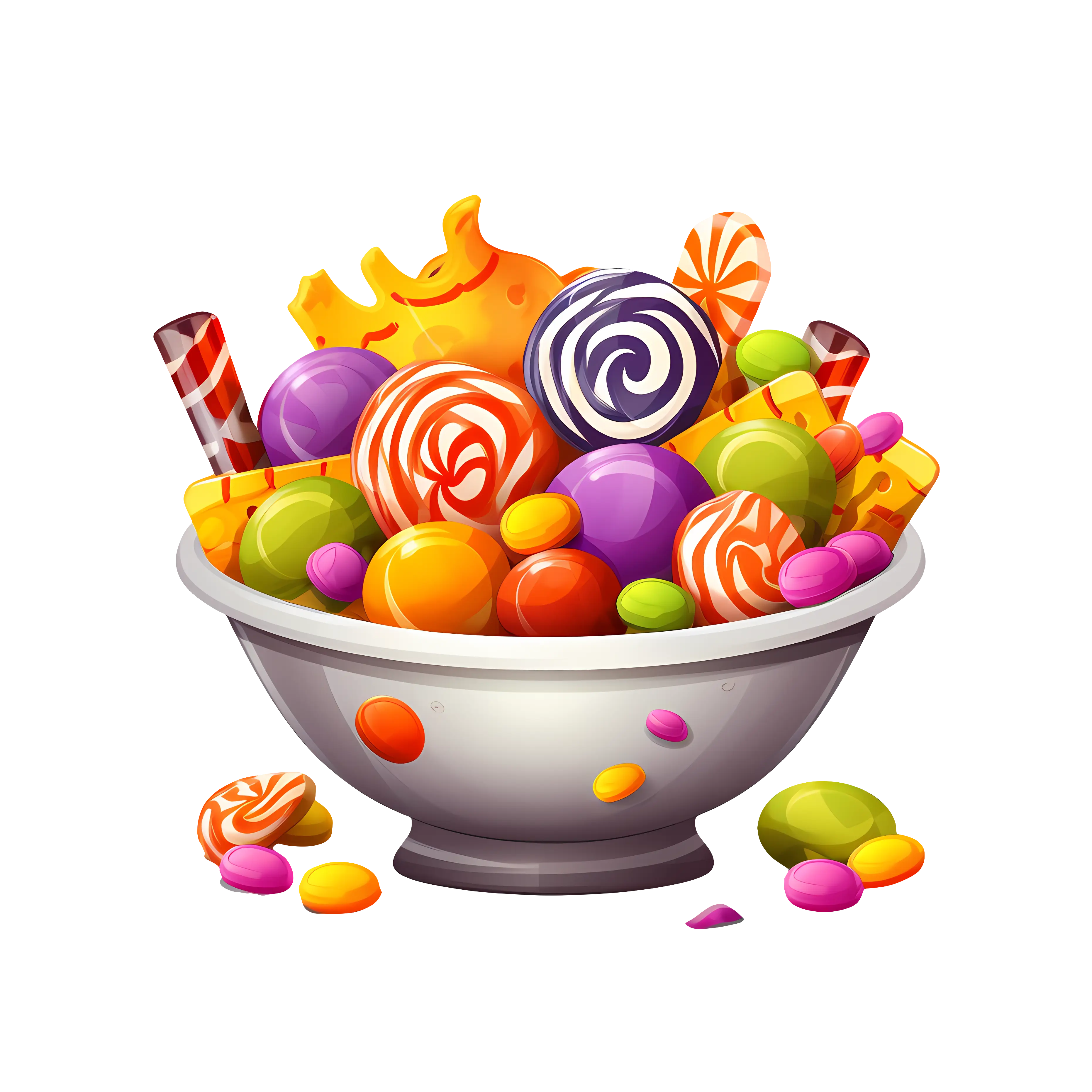 Bowl of Colorful Candy Illustration