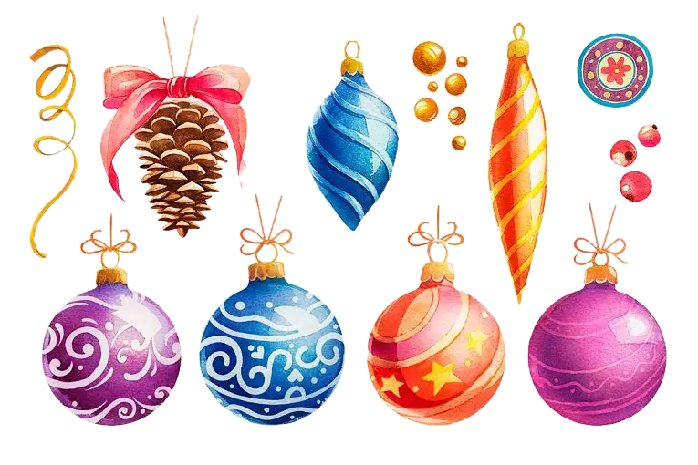 Colorful Christmas Ornaments