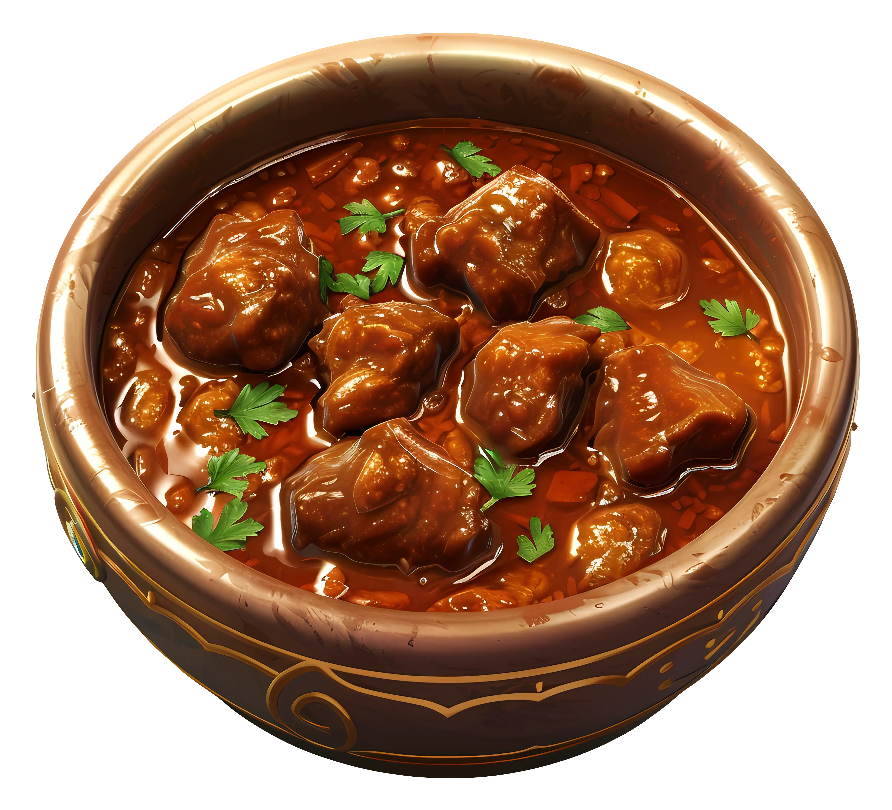 Delicious Stew in a Traditional Bowl