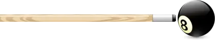 Pool Cue with Eight Ball