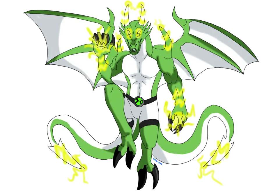 Green Dragon Character with Wings