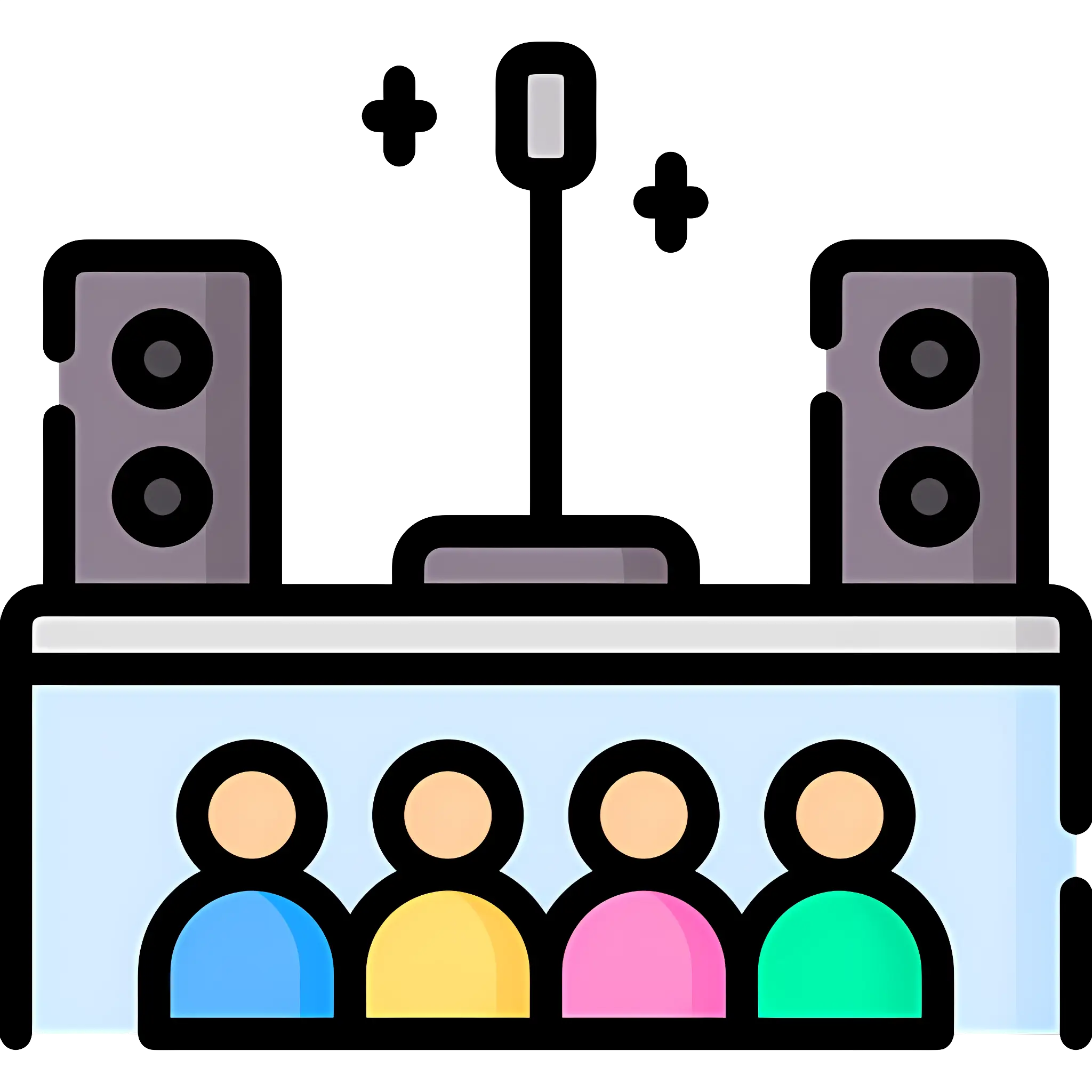 Concert Stage with Audience Icon