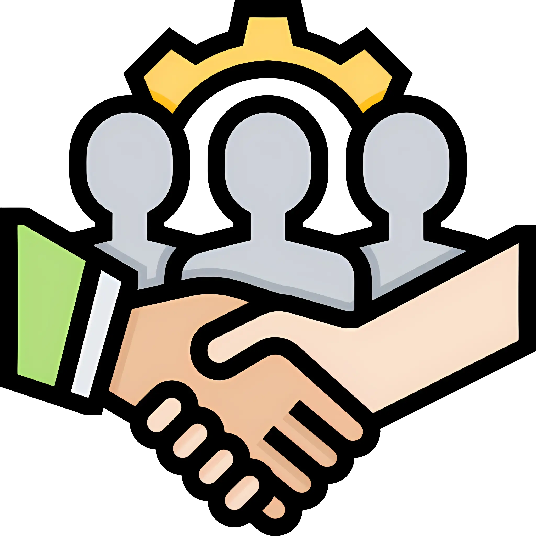 Teamwork and Handshake Collaboration Icon