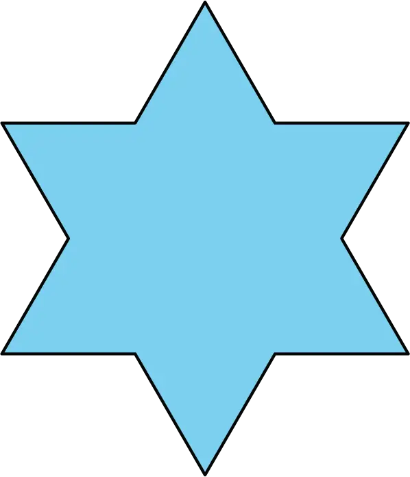Blue Six-Pointed Star Shape