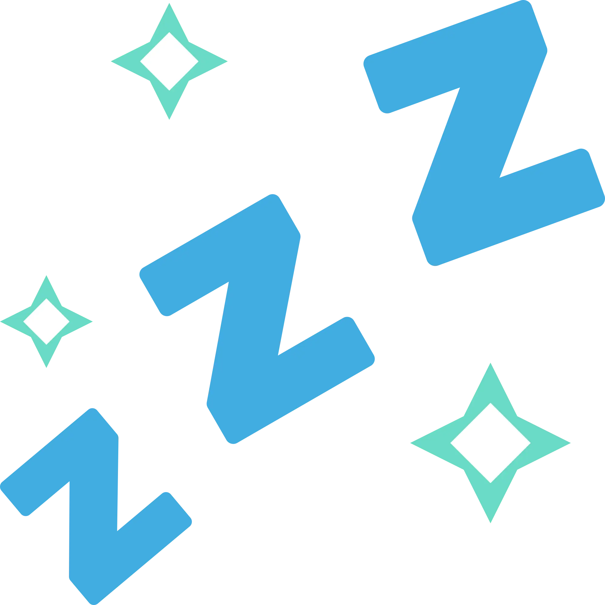 Sleep Symbol with ZZZ and Stars