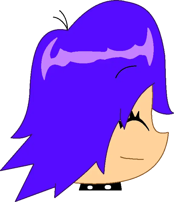 Purple-Haired Cartoon Girl Side Profile