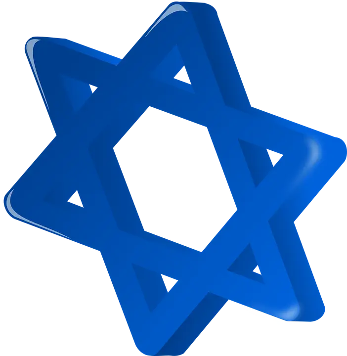 3D Blue Star of David Icon