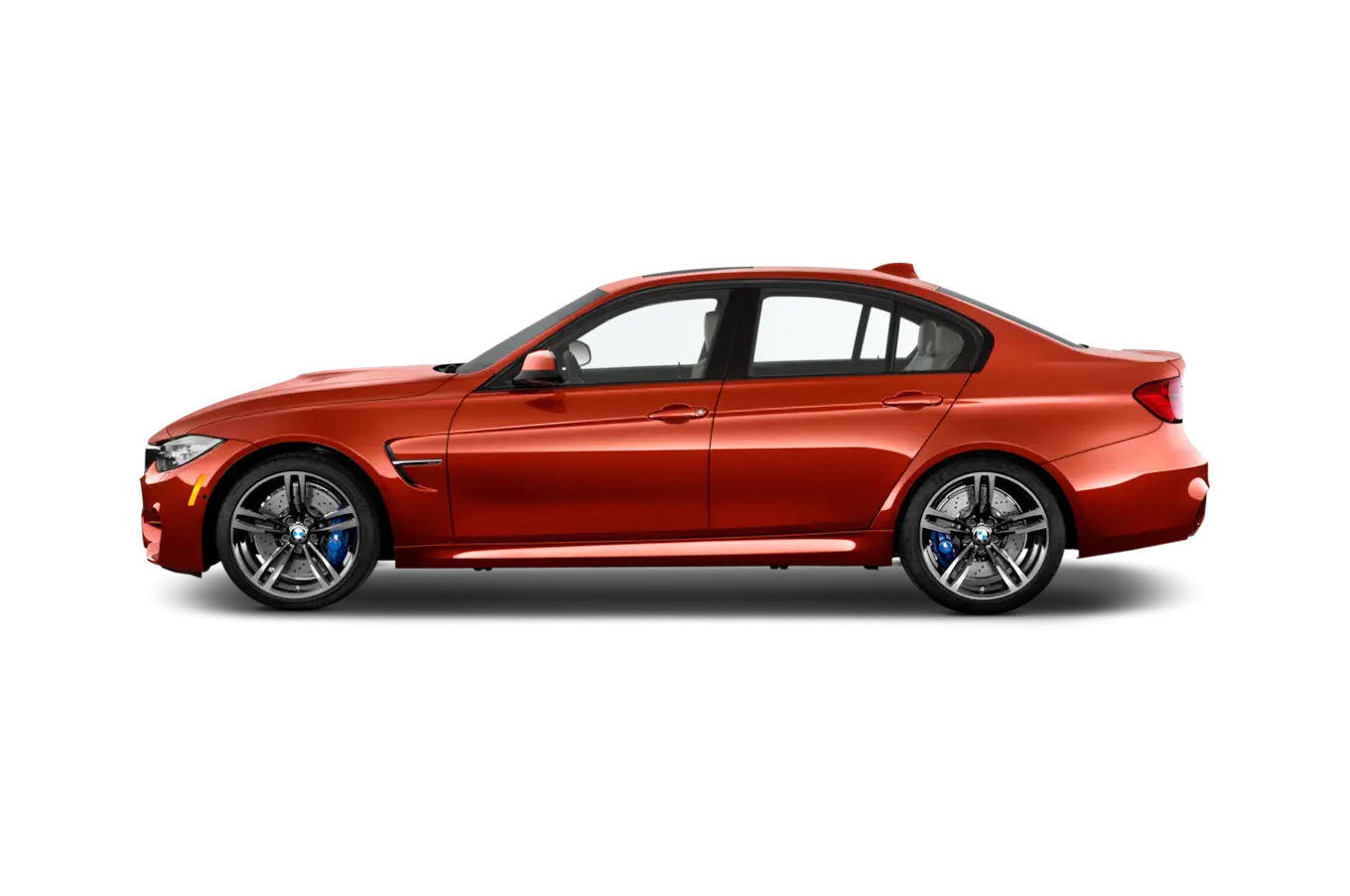 Stylish Red Sedan Car Side View