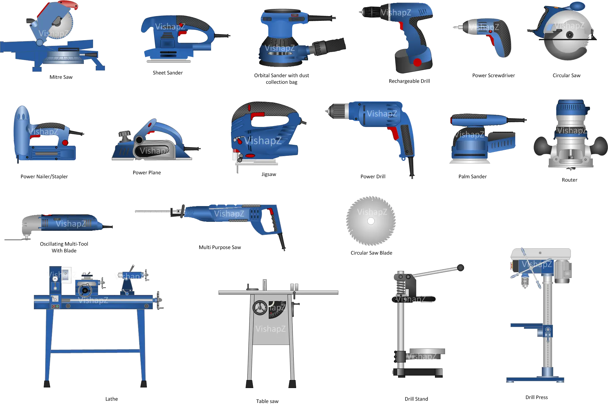 Set of Various Power Tools