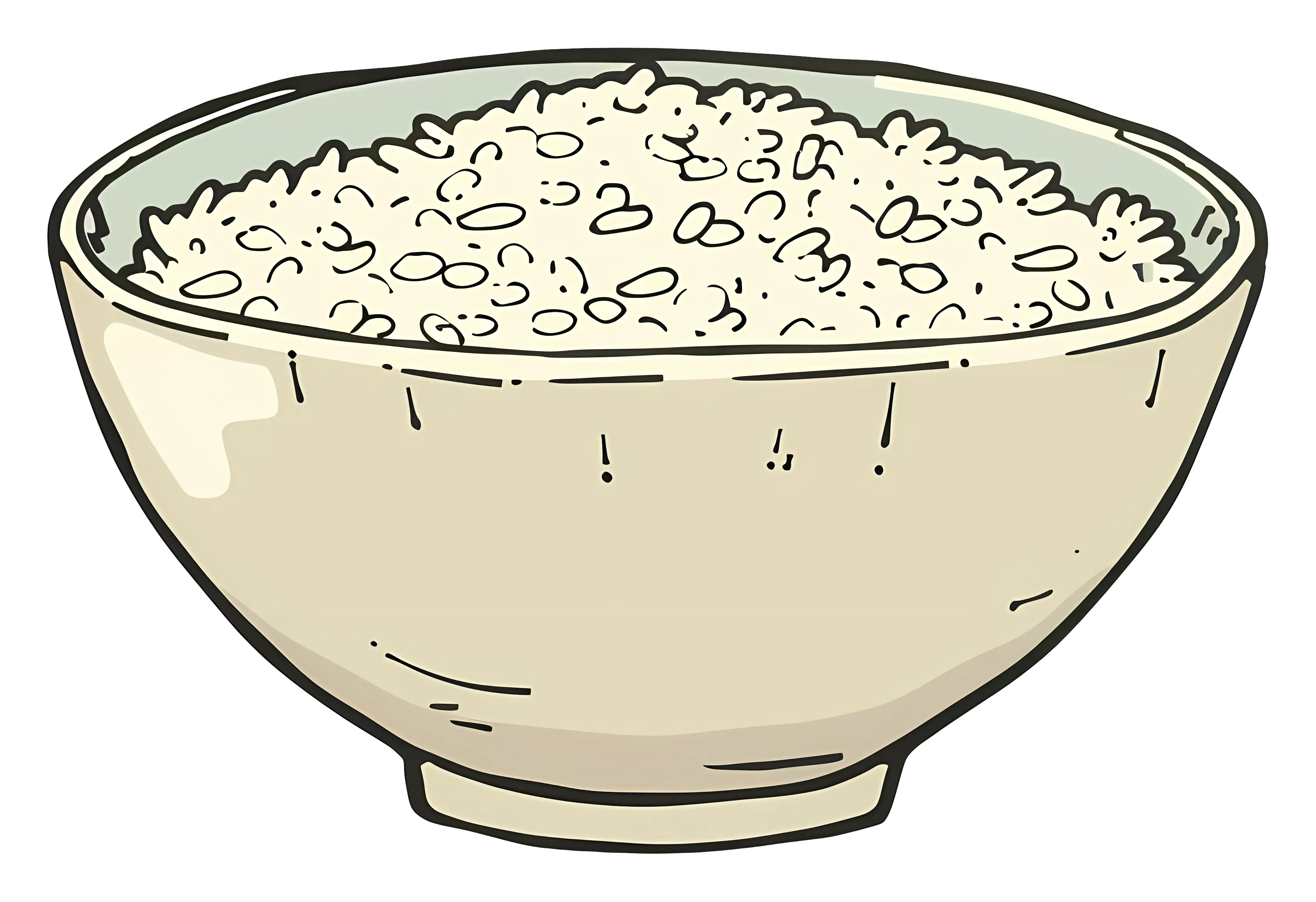 A Bowl of White Rice Illustration