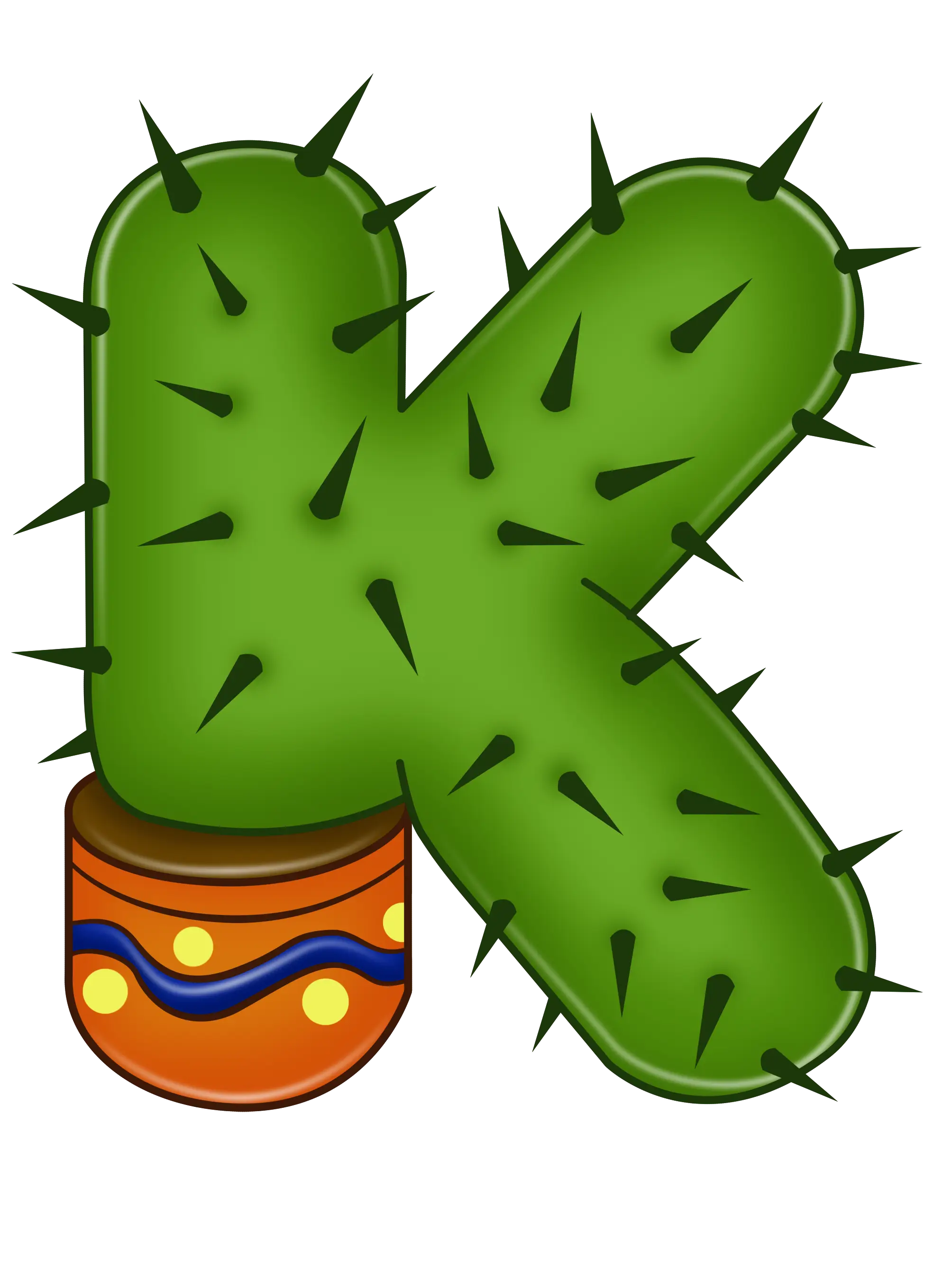 Cactus Shaped Letter K