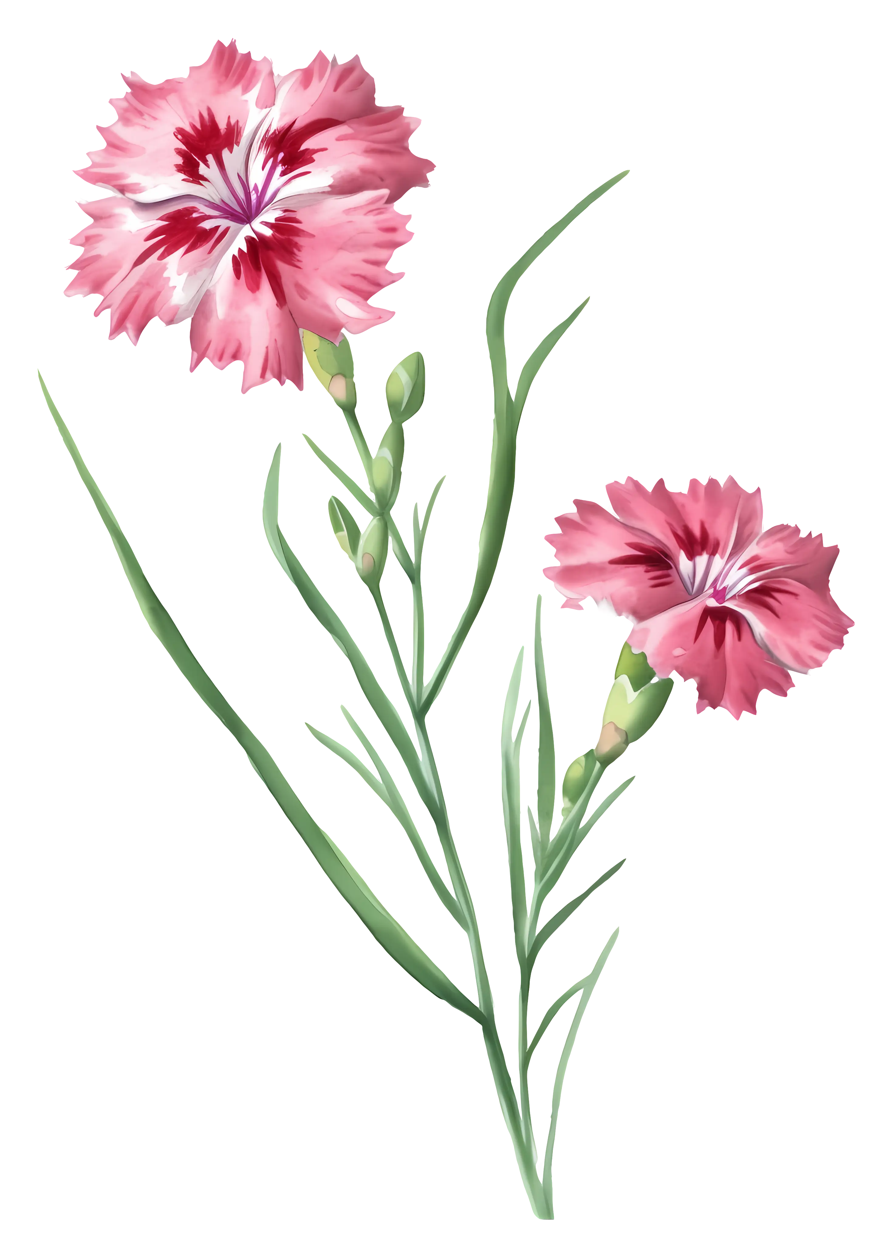 Pink Carnation Flower Illustration