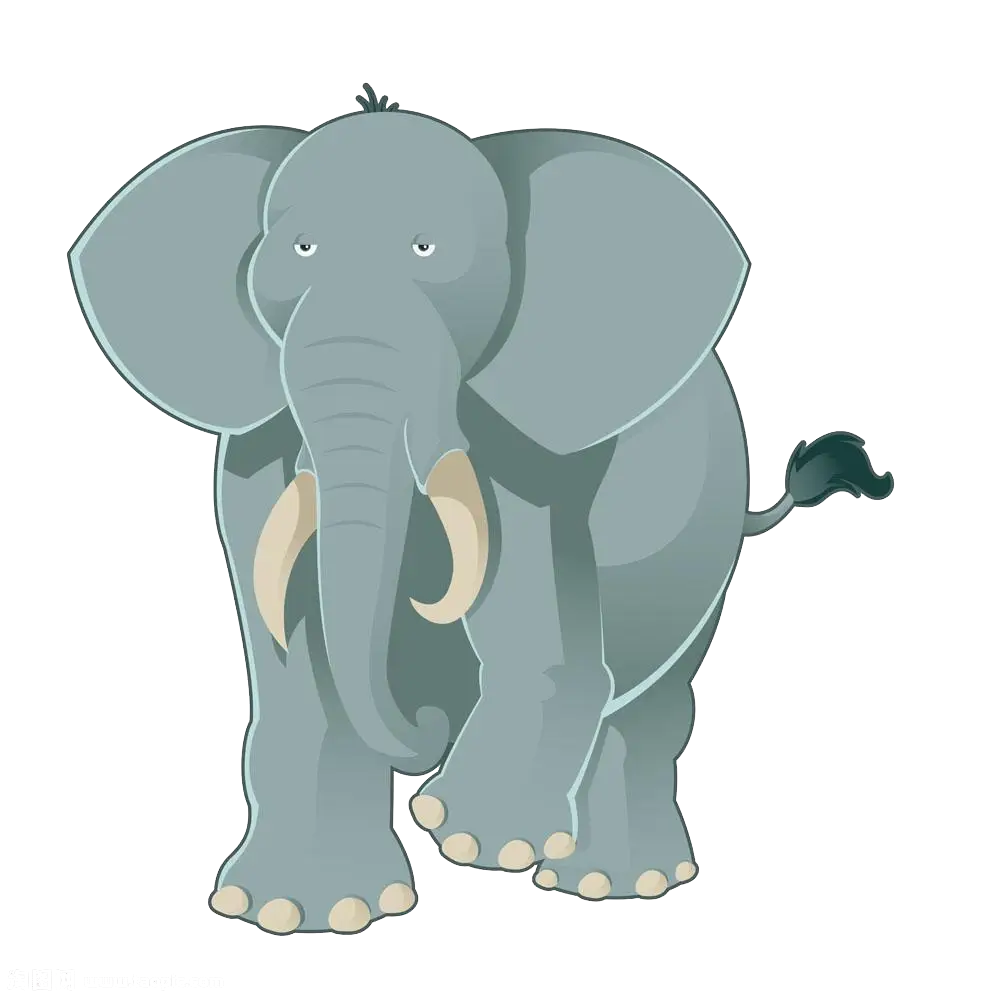 Grey Elephant with Tusks