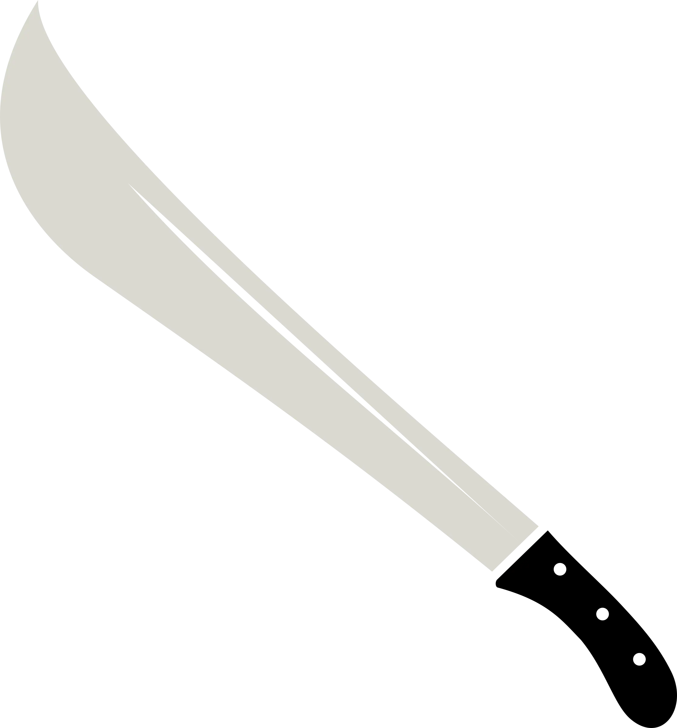Machete Knife with Black Handle