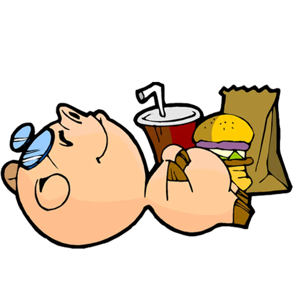 Relaxing Person with Burger and Drink