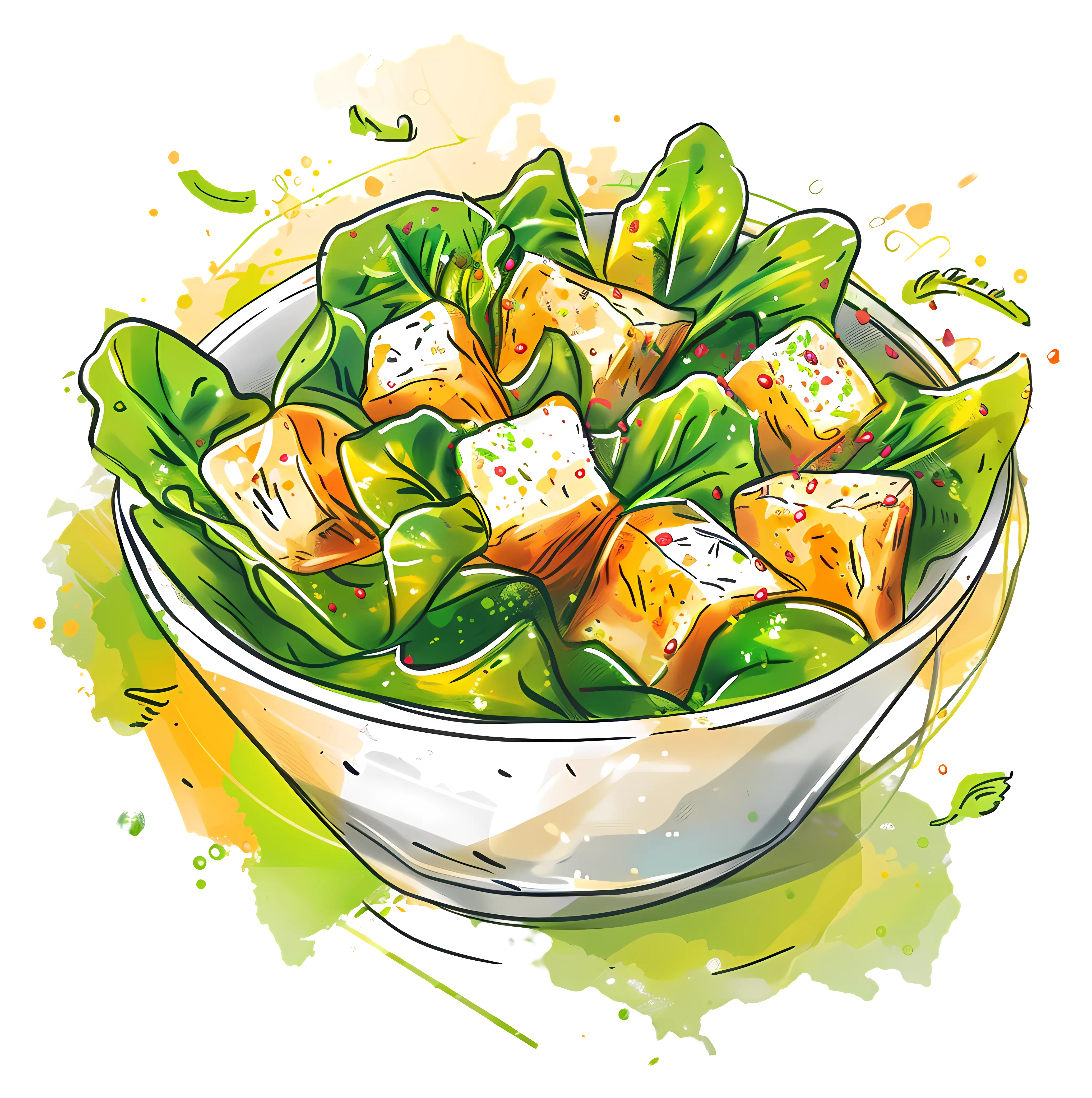 Fresh Salad Bowl Illustration