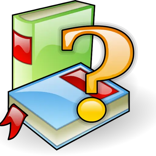 Books and Question Mark Illustration