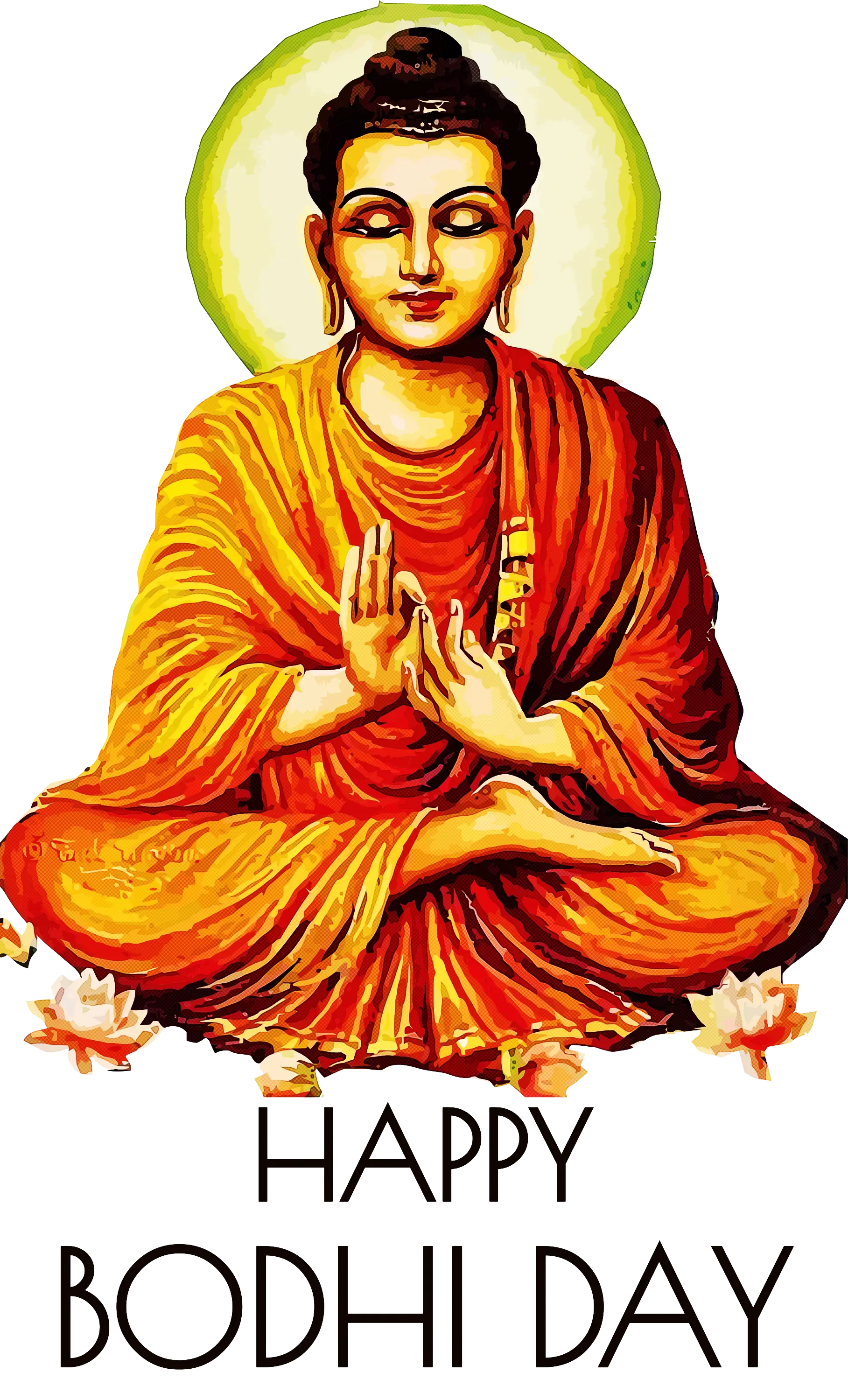 Colorful Buddha Illustration for Bodhi Day