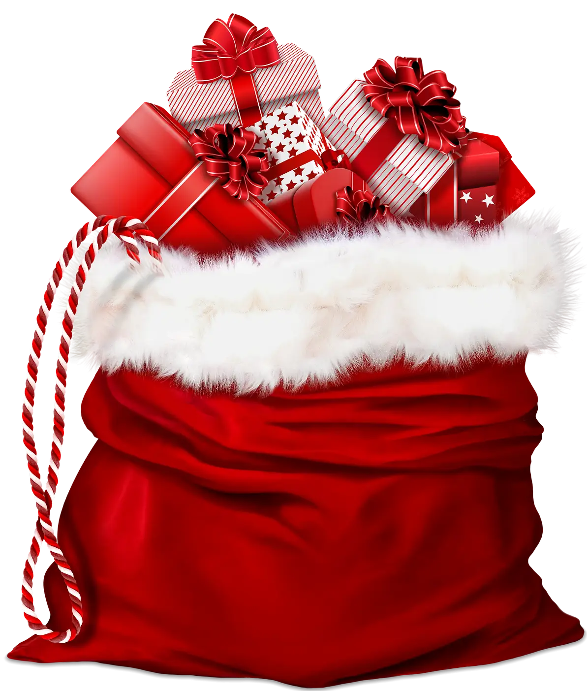 Red Santa Gift Sack with Presents