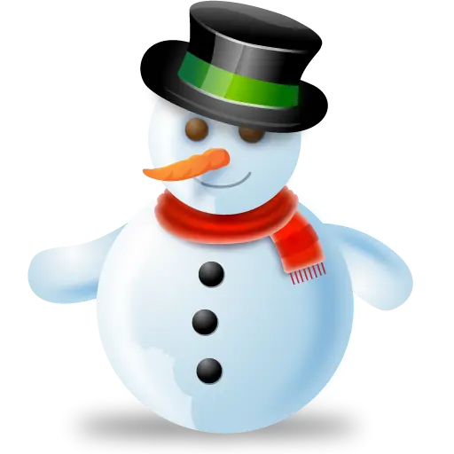 Snowman with Scarf and Black Top Hat