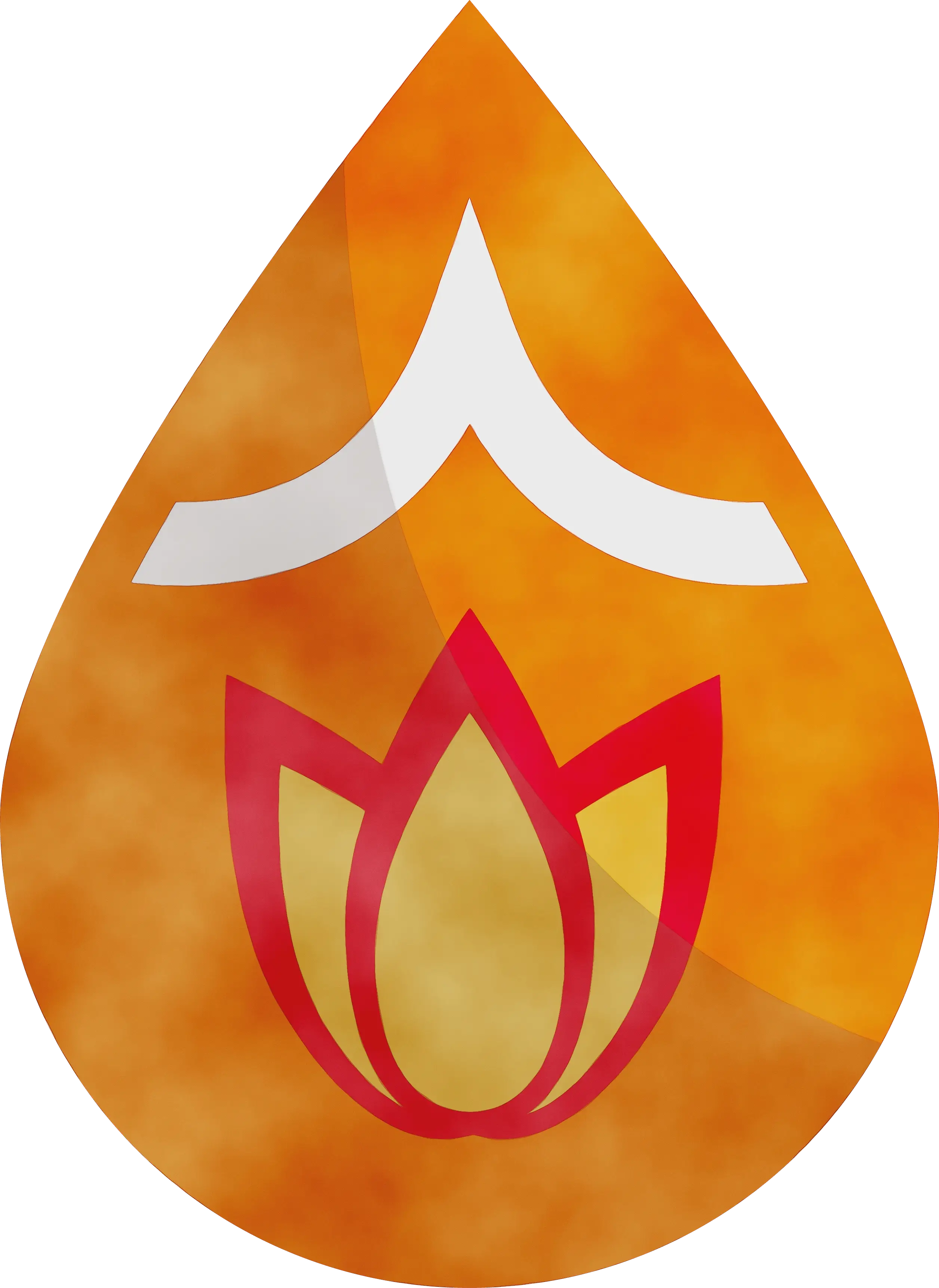 Lotus Flower Inside Flame Symbol