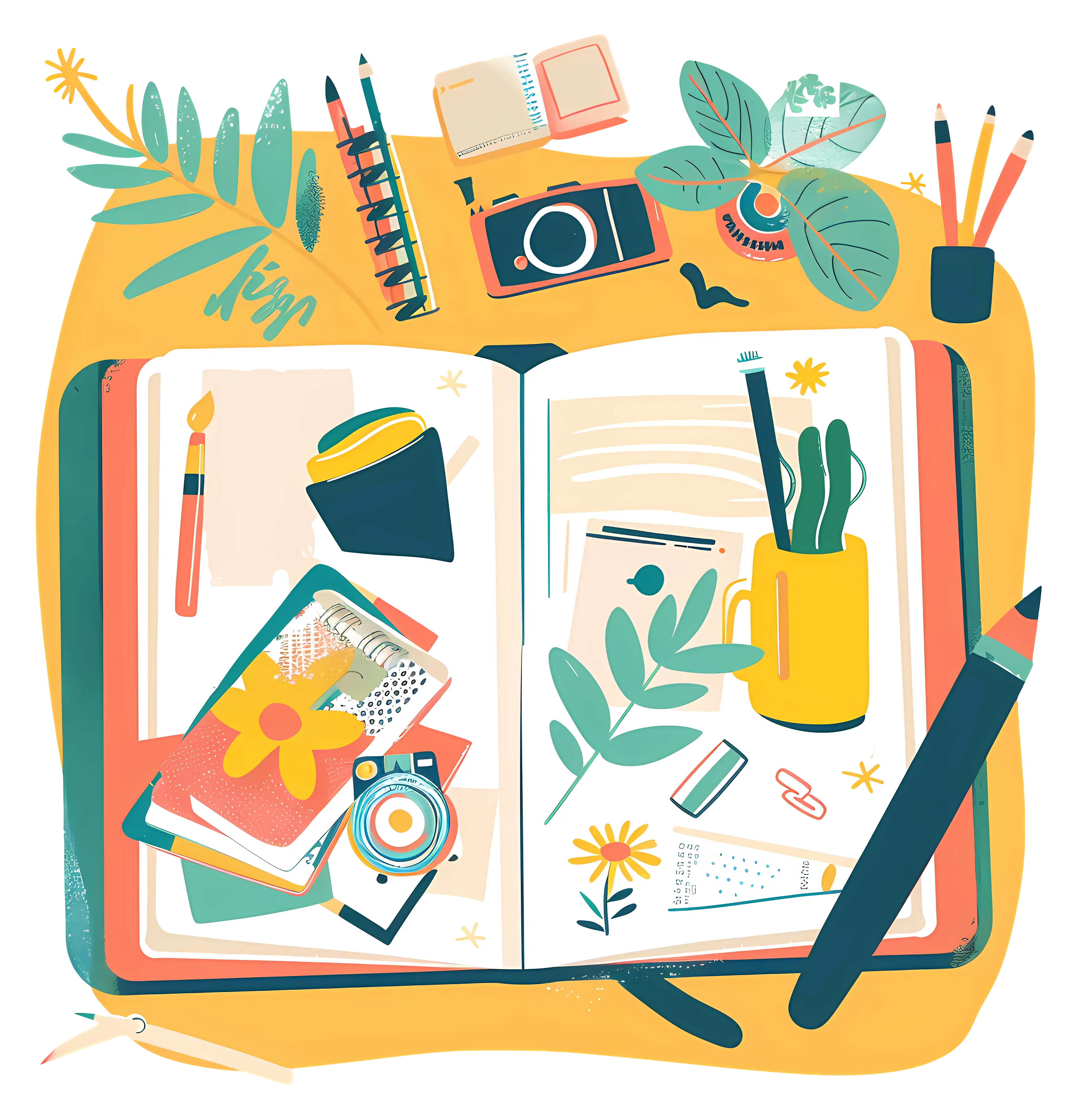 Open Creative Journal with Tools