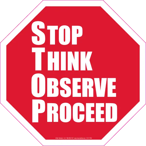 Stop sign with instructions