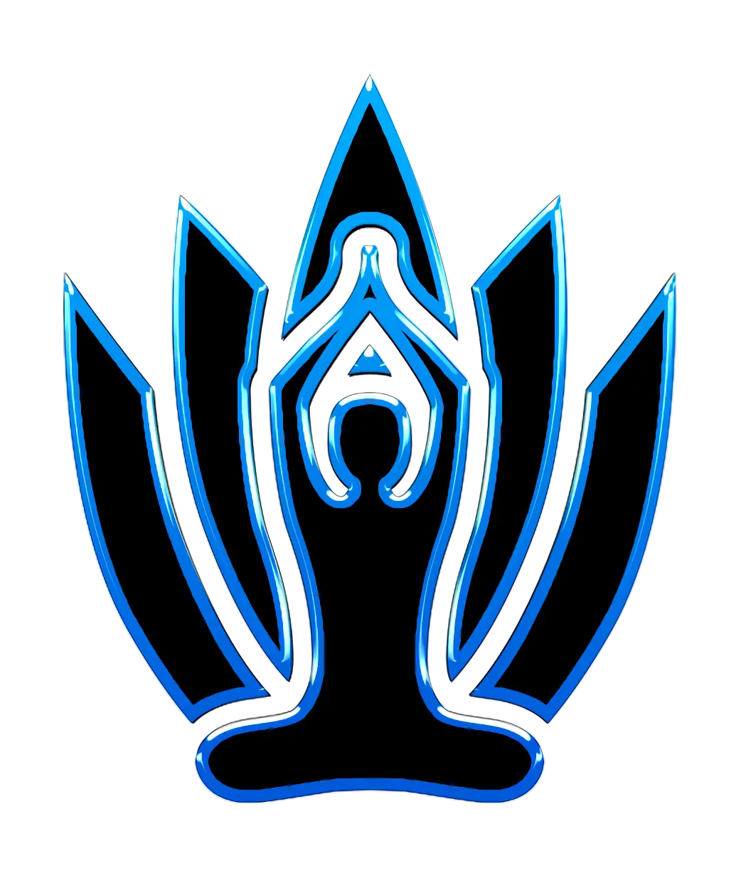 Blue and Black Yoga Meditation Logo