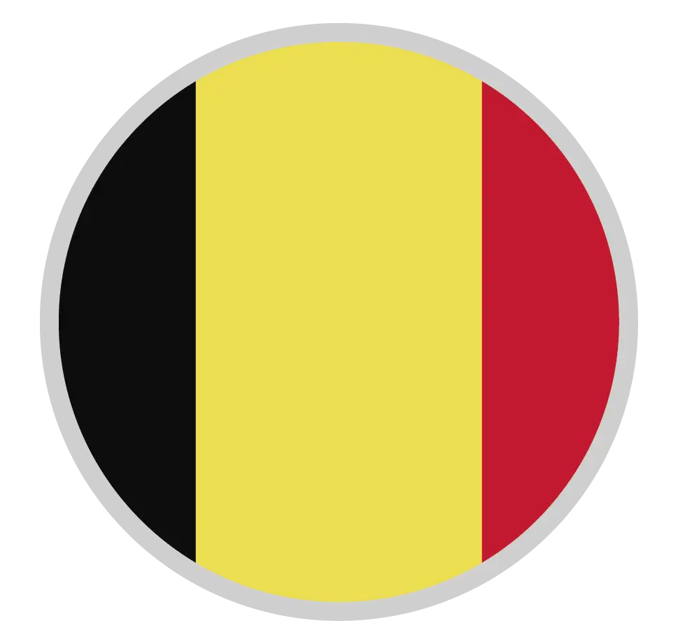 Belgium Circular Flag with Black Yellow Red Stripes