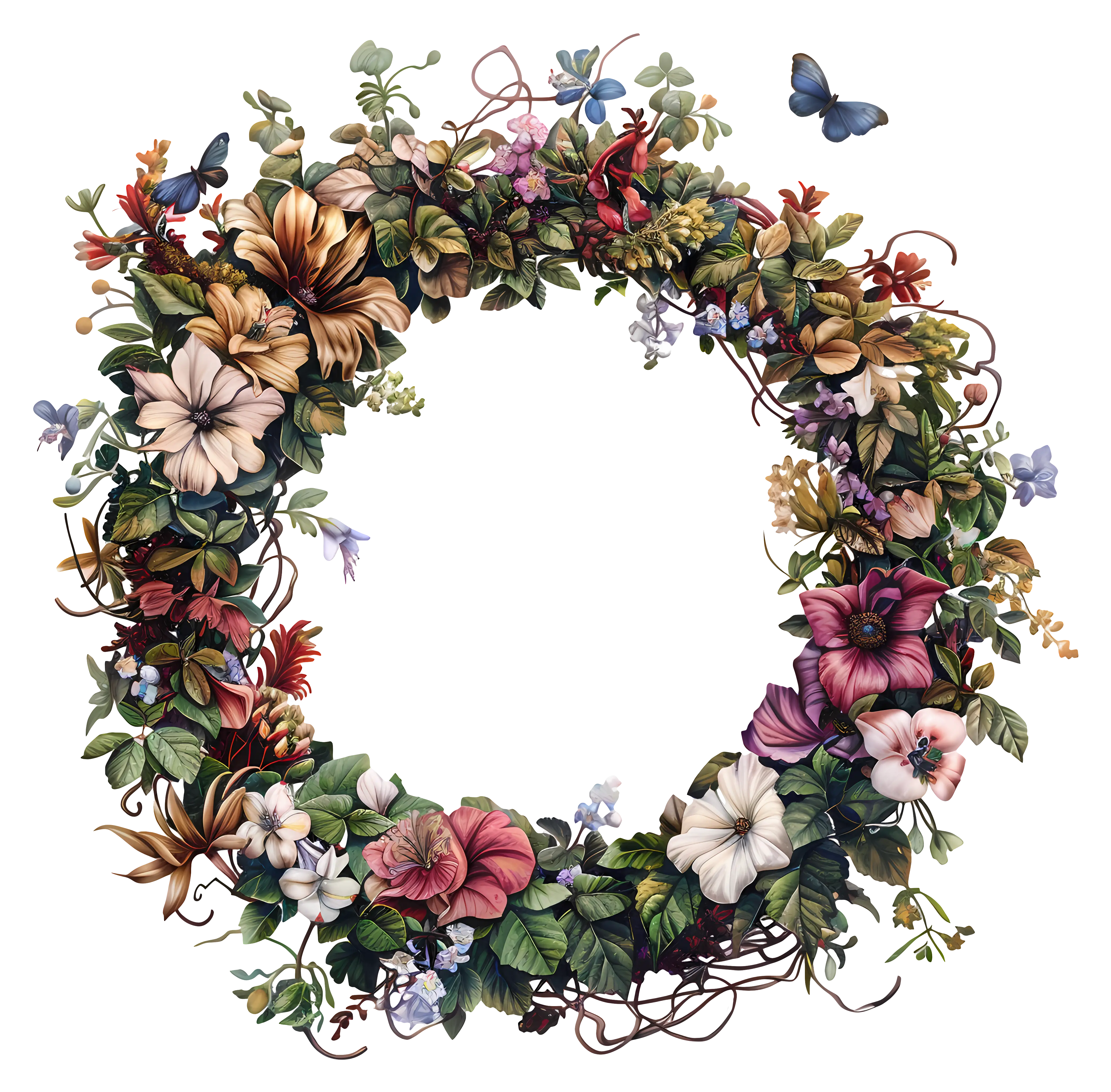 Natural Floral Wreath with Botanical Touch