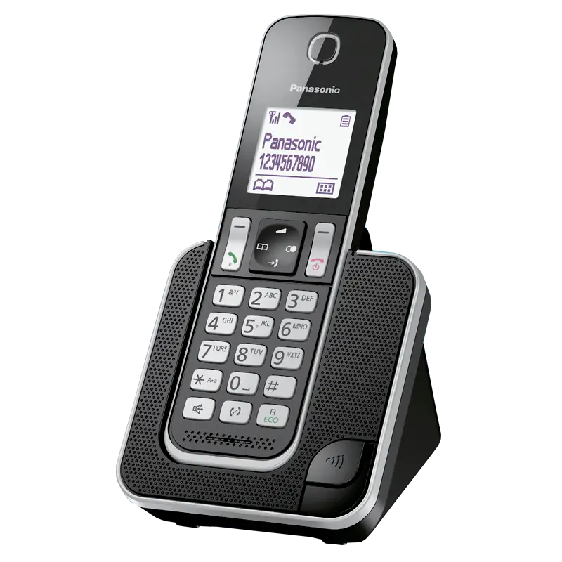 Black Cordless Phone with Base Station