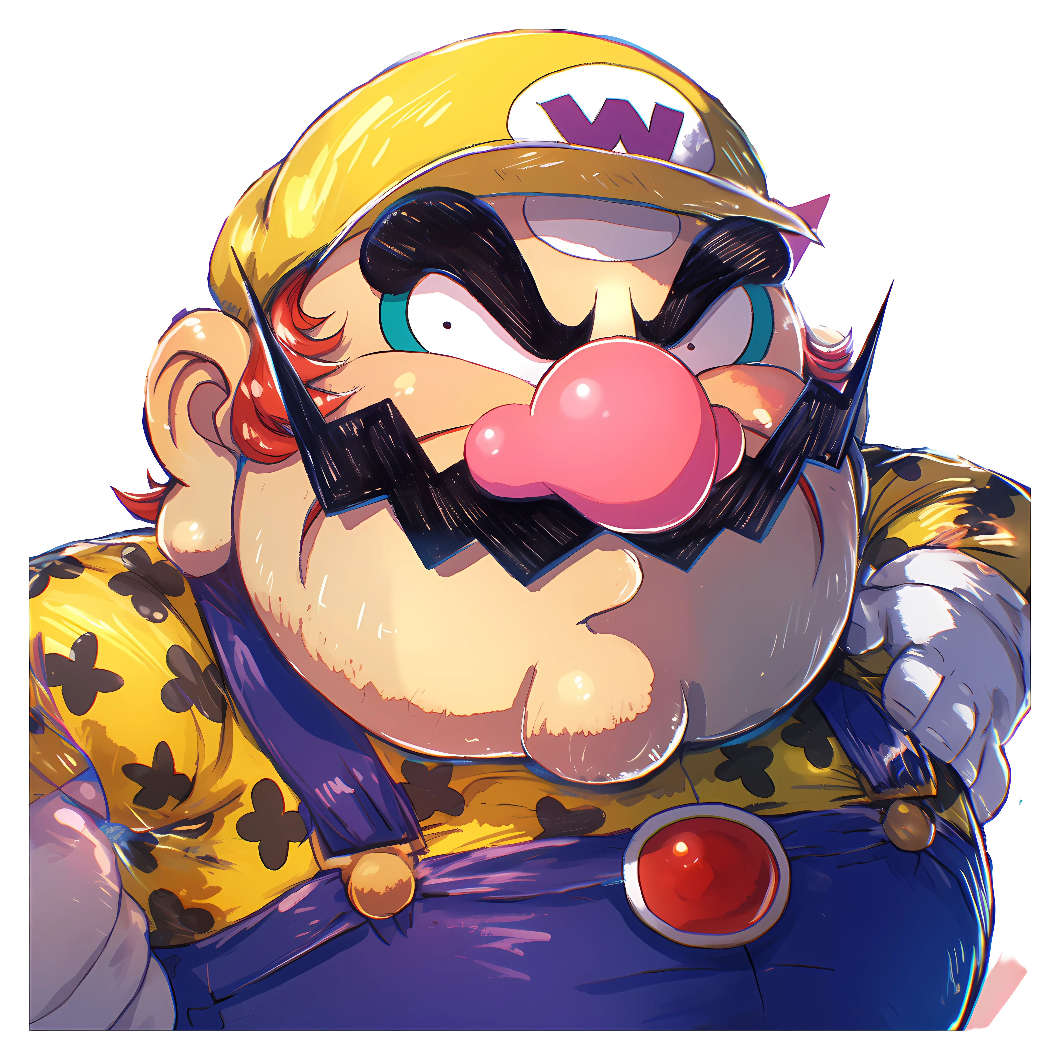 Cartoon Character with Bold Mustache