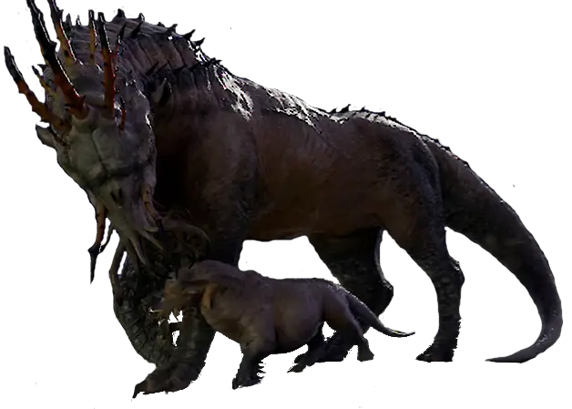 Dark Fantasy Monster with Offspring