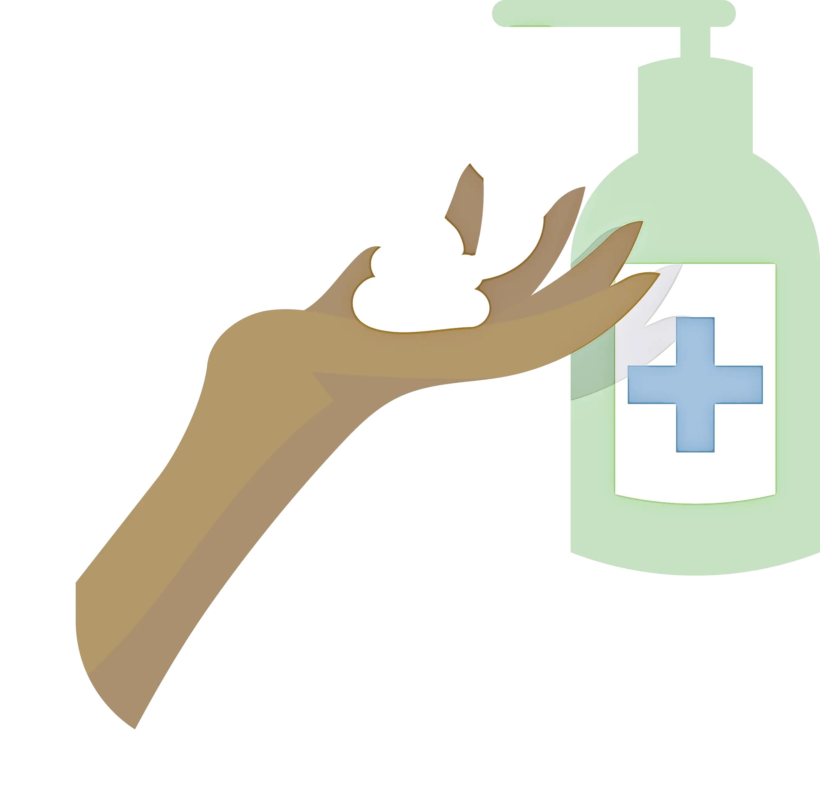 Hand with Sanitizer Application