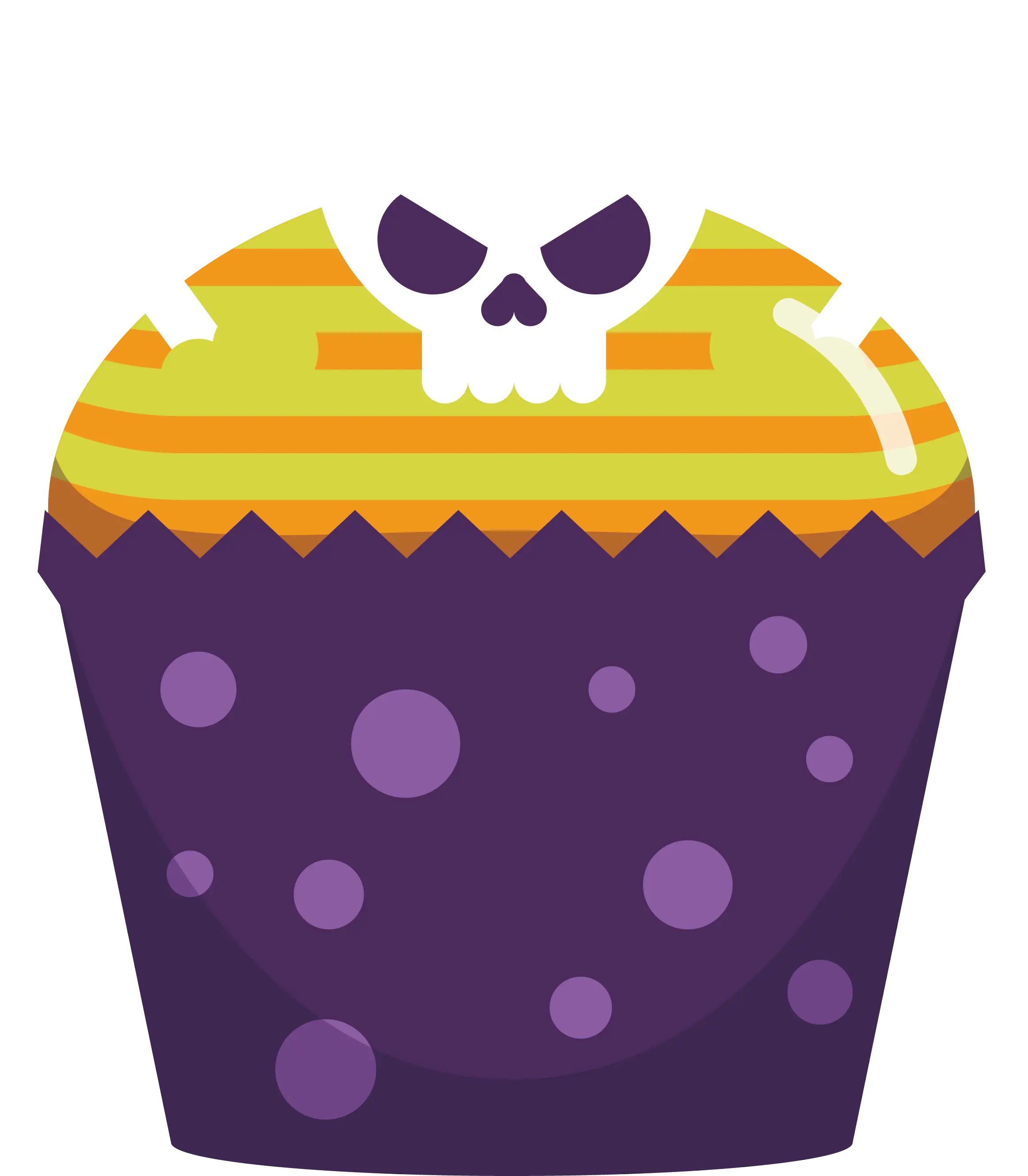 Halloween Cupcake with Skull Decoration