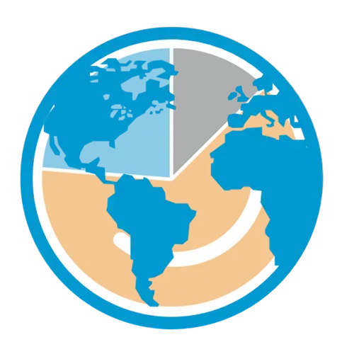 Colorful Globe Illustration Highlighting Continents and World Segments