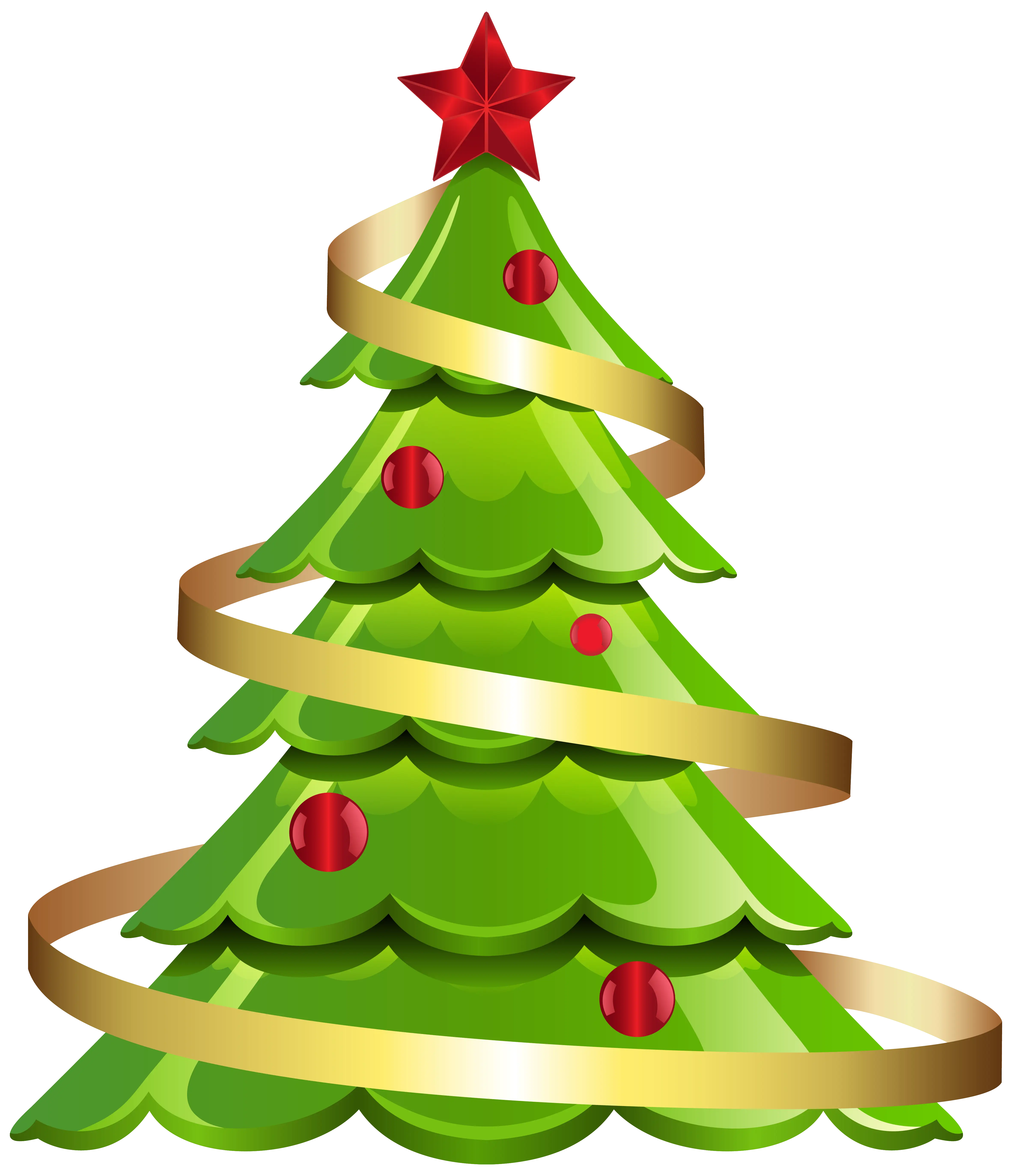 Decorated Christmas Tree with Ribbon