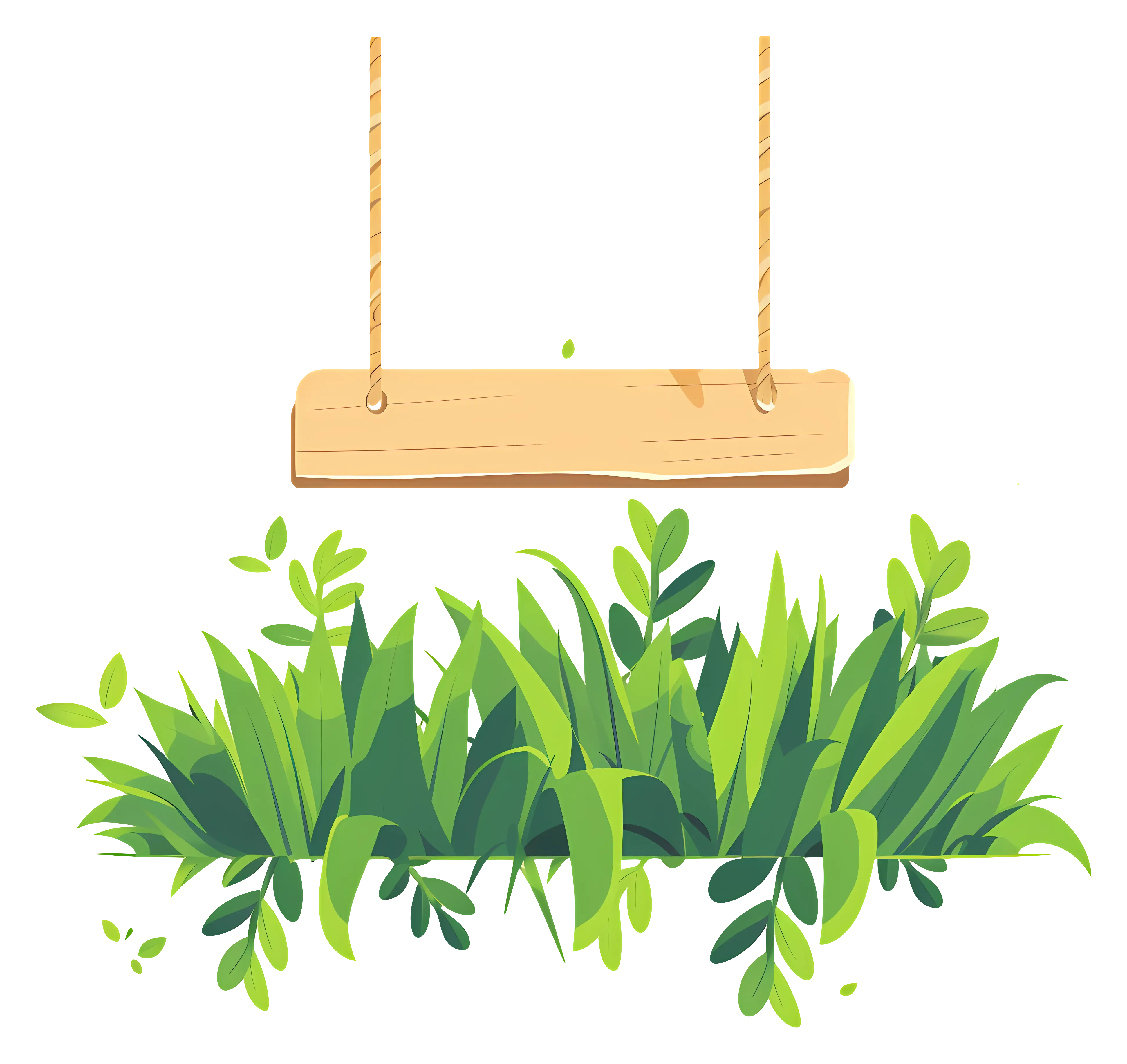 Wooden Hanging Sign with Green Plants