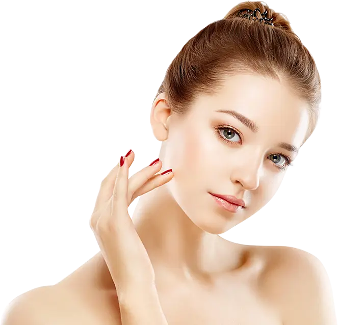 Woman Touching Her Face for Skincare Concept